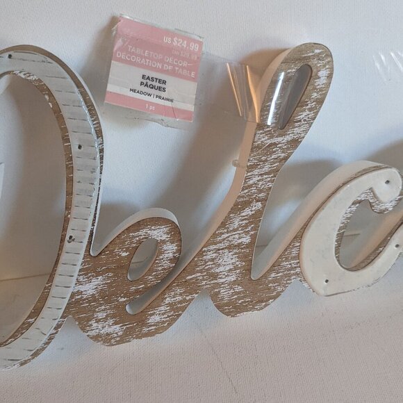 NWT Primitive Welcome Wood Sign Rustic Farmhouse Decor Greeting Ashland Michaels - Picture 4 of 8